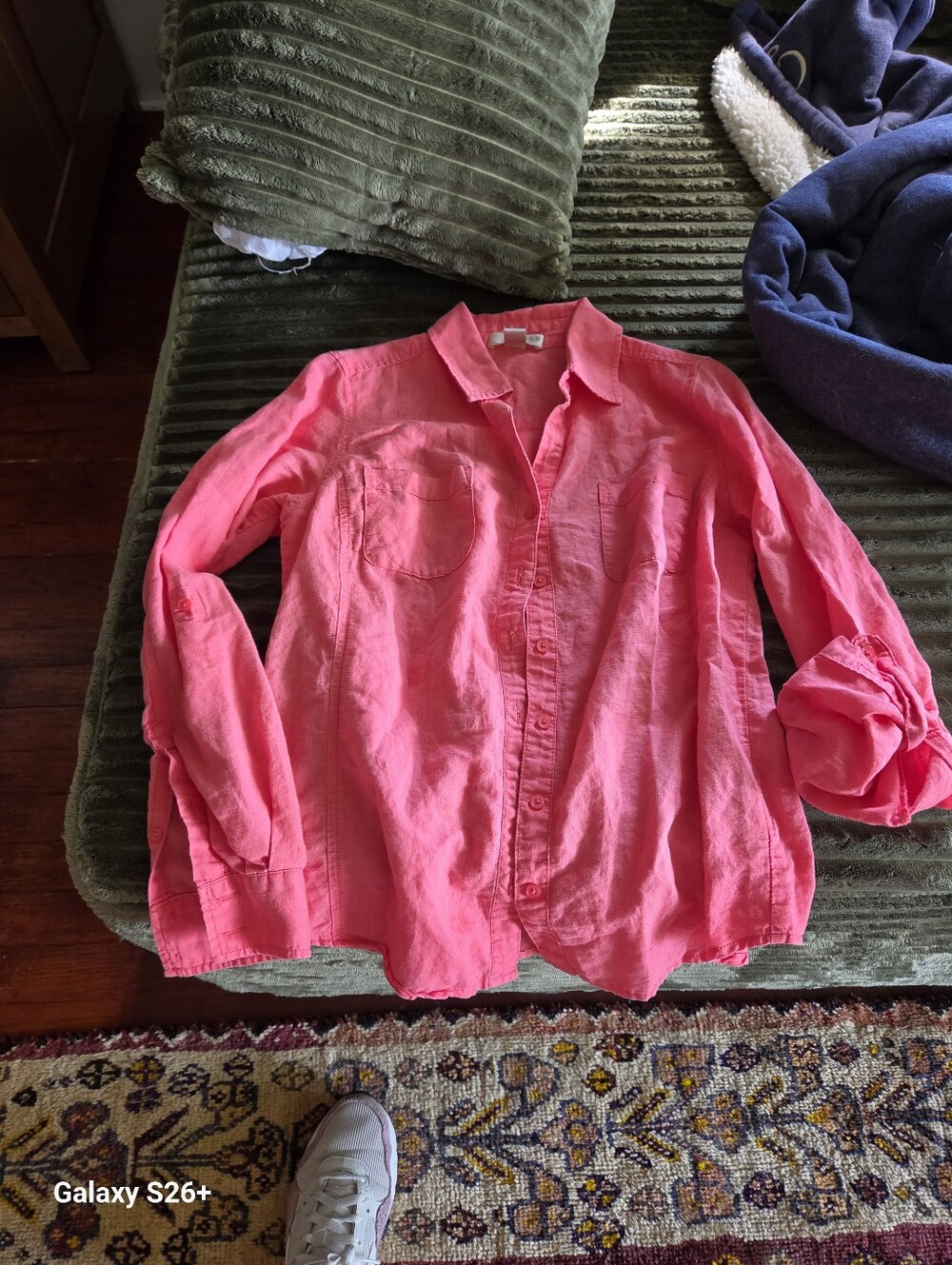 Kenar Men's Casual Button-Down Shirt in Coral
